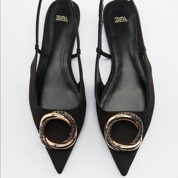 EMBELLISHED FLAT SLINGBACK SHOES - Picture 8 of 9